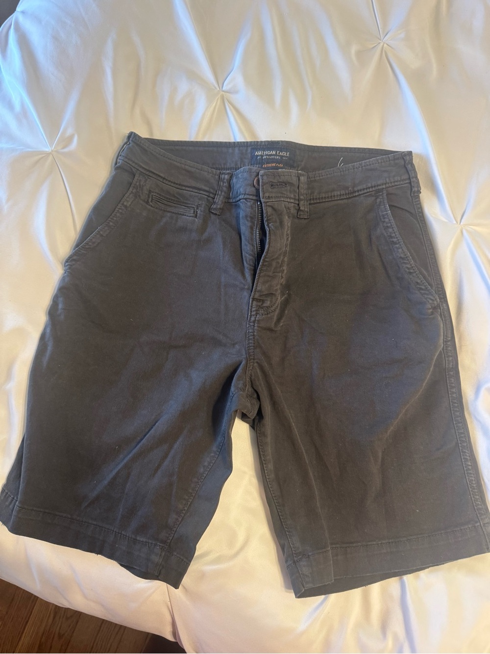 American Eagle Outfitters Men's Black Flat-Front Shorts